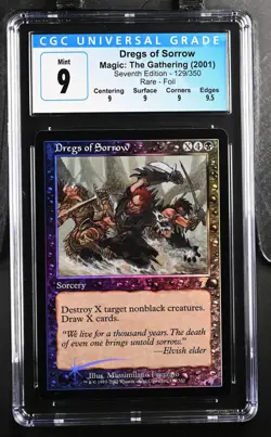 DREGS OF SORROW 7th Edition Foil Rare CGC 9 Q+ MTG [Nostalgium] - Image 1