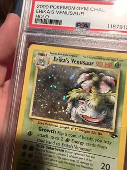 PSA 1 *DOUBLE SWIRL 2000 Gym Challenge Erika's Venusaur 4/132 Holo Foil Pokemon - Image 3