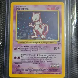 Pokemon TCG Mewtwo 010/102 Base Set Holo Rare 60 HP EN Psychic Ken Sugimori - Image 1