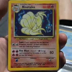 Wizards Pokemon TCG Ninetales 12/102 Base Set Holo Rare 80 HP EN 1999 Unlimited - Image 1