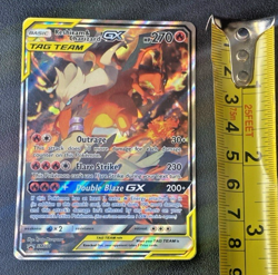 POKEMON RESHIRAM & CHARIZARD GX PROMO SM201 TAG TEAM HOLO - Image 1