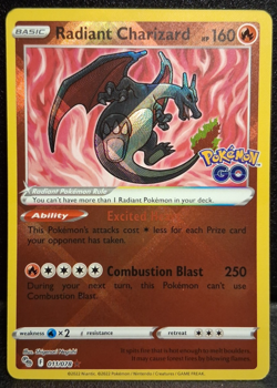 Pokemon Go Radiant Charizard TCG Card Holo Radiant Rare 011/078 - Image 1