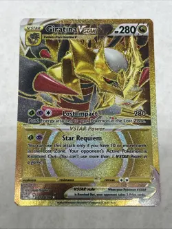 Pokemon Giratina VSTAR TCG Lost Origin 212/196 Secret Rare Gold Card NM - Image 1