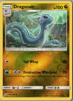 Dragonair Uncommon SM - Unified Minds 150/236 NM Reverse Holofoil - Pokemon - Image 1