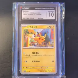 CGC 10 Pikachu Sv4a Shiny Treasure ex 055/190 Mirror Holo Shiny Rare JP 2023 - Image 1