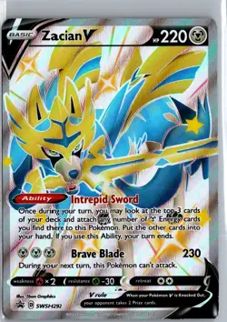 Zacian V (Shiny) SWSH292 Sword & Shield Promo Pokemon TCG Holo P NM - Image 1