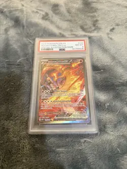 2025 POKEMON DESTINED RIVALS #229 ROCKET'S MOLTRES ex SIR PSA 8 - Image 1