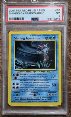 2001 POKEMON NEO REVELATION #65 SHINING GYARADOS-HOLO PSA 7 - Image 1
