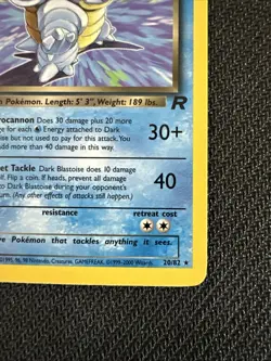 Dark Blastoise - 20/82 - Pokemon TCG: Team Rocket - Non-holo - Vintage - NM - Image 4