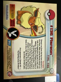 Topps Pokemon TCG Flareon #136 TV Animation Edition 1st Edition Regular 2000 - Image 2