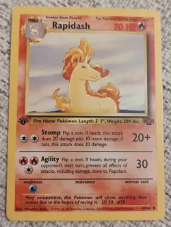 1999 Pokemon Jungle 1st Edition Rapidash #44/64 LP/MP - Image 1