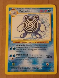 Pokemon Poliwhirl 38/102 Base Set Unlimited NM-Mint See Pictures - Image 1