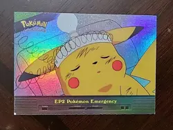 MP! RAINBOW Holo Foil 2000 Topps Pokemon TV #EP2 Pokemon Emergency - Image 1