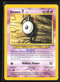Pokemon TCG - Unown [G] Unlimited Rare Neo Destiny 027/105 MP - Image 1