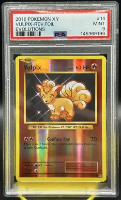 PSA 9 Vulpix 14/108 Reverse Foil | 2016 Pokemon XY Evolutions | Mint Graded Card - Image 1