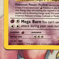 Sabrina's Alakazam 16/132 Holo Unlimited 2000 Gym Challenge WOTC Pokemon Card LP - Image 5