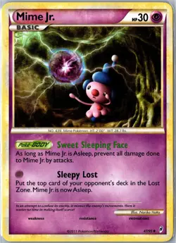 Pokemon Card - Mime Jr. 47/95 Call of Legends 2011 Uncommon Lightly Played - Image 1