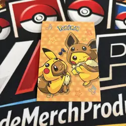 Rare Full Art Holo Pikachu And Eevee Wearing Ponchos Card Database Pokemon - Image 1