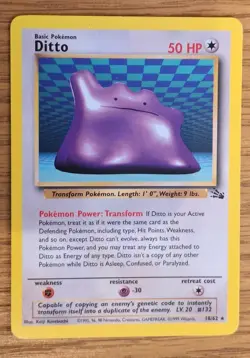 Pokemon Card - Ditto Fossil 18/62 Rare MP - Image 1