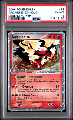 PSA 8 ARCANINE ex 83/92 | EX Legend Maker Holo Pokemon Card - Image 1