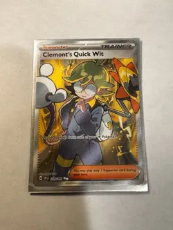 Pokemon TCG Trainer Card Clemont's Quick Wit Rare Holo, 243/191, Surging Sparks - Image 1