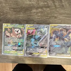 Pokemon TCG TAG TEAM GX 3-Card Lot Holo English (Rowlet, Celebi, Lucario) - Image 1