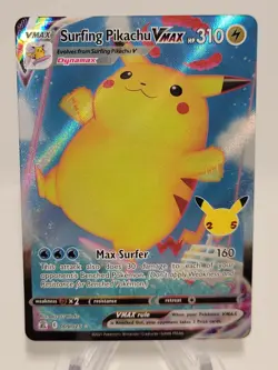 Surfing Pikachu VMAX 009/025 Celebrations Full Art Ultra Rare Pokemon Card - Image 1