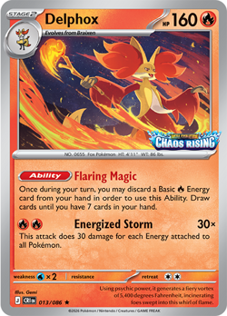 Delphox 013/086 Stamped Promo SEALED Chaos Rising Pokemon Card Best Buy Promo - Image 4