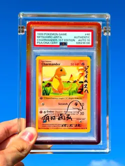 Pokemon Base 1st Ed Shadowless Charmander Charmeleon Charizard PSA Arita Auto 10 - Image 2