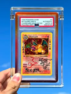 Pokemon Base 1st Ed Shadowless Charmander Charmeleon Charizard PSA Arita Auto 10 - Image 4