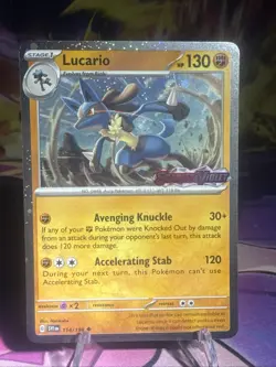 Lucario 114/198 Cosmos Holo Scarlet & Violet Stamped Pokemon TCG Near Mint - Image 1