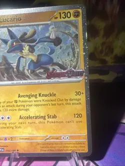 Lucario 114/198 Cosmos Holo Scarlet & Violet Stamped Pokemon TCG Near Mint - Image 2