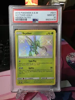 Pokemon Scyther SV1/SV94 Shiny Holo Rare PSA 10 - Image 1
