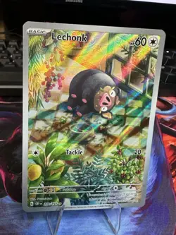 Lechonk Pokemon TCG Sv03: Obsidian Flames Holo Illustration Rare 209/197 NM/M - Image 1