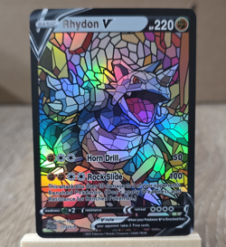 Pokemon Rhydon V stained glass FAN ART NON-TCG - Image 1