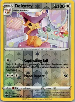 Delcatty 142/189 Rare Darkness Ablaze Pokemon Reverse Holo Near Mint - Image 1