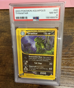 2003 Pokemon Aquapolis Tyranitar #40/147 PSA 8 English Vintage - Image 1