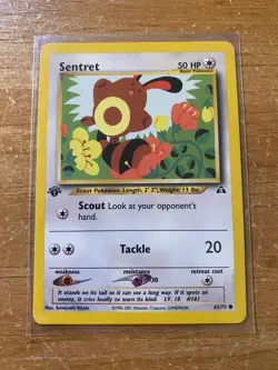 2001 Pokemon Neo Discovery 63/75 Sentret 1st Edition NM/LP - Image 1