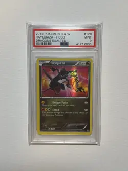 2012 POKEMON BLACK & WHITE DRAGONS EXALTED SHINY RAYQUAZA SECRET 128/124 PSA 9 - Image 1
