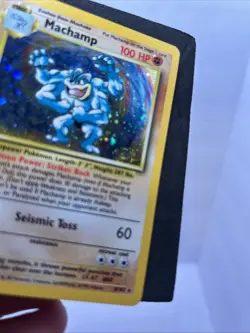 Pokemon TCG Base Set Unlimited MACHAMP Holo 8/102 Swirl - Image 3