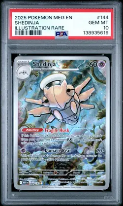2025 POKEMON MEG EN-MEGA EVOLUTION 144 SHEDINJA ILLUSTRATION RARE PSA 10 - Image 1