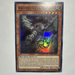 Yugioh! Ancient Gear Wyvern SR03-EN003 1st Edition Super Rare Holo LP - Image 1