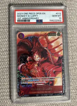 2023 One Piece OP05 Monkey D. Luffy 1st Anniversary ST01-012 English PSA 10 - Image 1