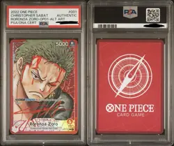 2022 One Piece Roronoa Zoro Leader Alt Art OP01-001 Voice Actor Signed N Sketch - Image 3