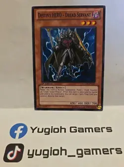 YUGIOH DESTINY HERO DREAD SERVANT COMMON LCGX 1ST EDITION LIGHT PLAYED - Image 1