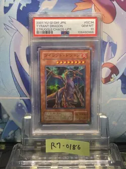YuGiOh PSA10 Tyrant Dragon SC34 2001 Ultra Parallel Rare Vintage Japan - Image 1