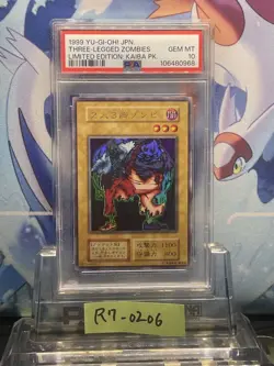 YuGiOh PSA10 Three-Legged Zombies Ultra Secret Rare 1999 Japanese Promo - Image 1
