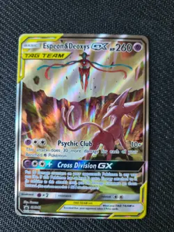 Espeon & Deoxys GX SM240 Pokemon card TCG - Image 1