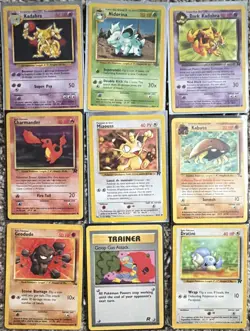 Pokemon TCG 9-Card Lot Team Rocket/Jungle/Fossil Dark Kadabra Charmander - Image 1