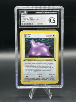 Ditto Holo #3 English Pokemon 1999 Fossil 1st Edition CGC 9.5 - Image 1